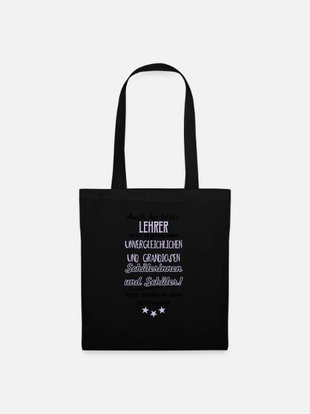 Bester Lehrer Shirt - Stoffbeutel - Schwarz