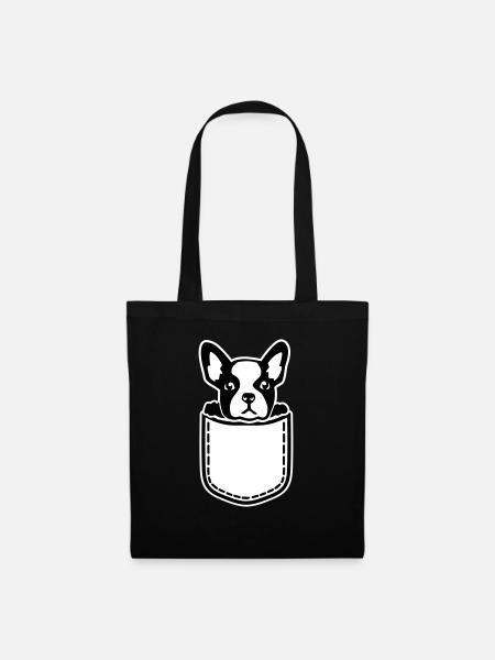 Französische Bulldogge - Stoffbeutel - Schwarz