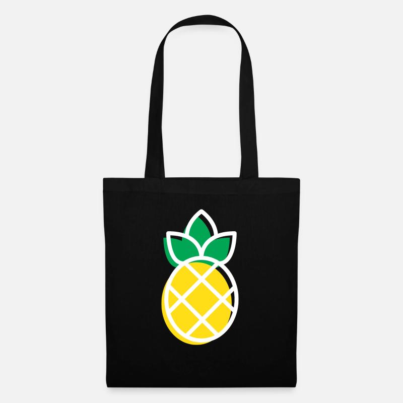 Ananas - Stoffbeutel - Schwarz
