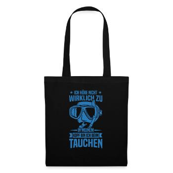 Scuba Diver Shirt Für Flaschen Taucher Tauchen - Stoffbeutel - Schwarz - Vorne