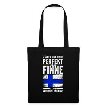Finnland Finne Finnisches - Stoffbeutel - Schwarz - Vorne