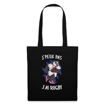 J'Peux Pas J'ai Rugby Joueur Maillot France Rugby - Stoffbeutel - Schwarz - Vorne