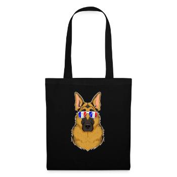 German Shepherd France Sunglasses I French Flag - Stoffbeutel - Schwarz - Vorne