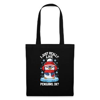 Penguins I Just Really Like Penguins - Tote Bag - black - Front