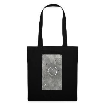 Cœur de coquillages - Sac en tissu - noir - Devant