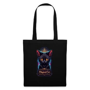 Schwarze Katze und Magie - Stoffbeutel - Schwarz - Vorne