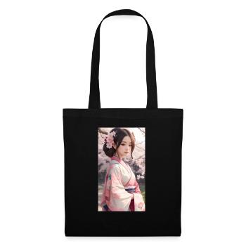 Hanami - beauté de la fleur de cerisier - Sac en tissu - noir - Devant