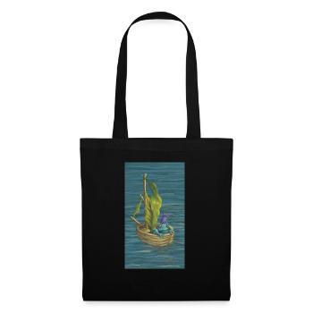 Frösche in einer Nussschale - Stoffbeutel - Schwarz - Vorne