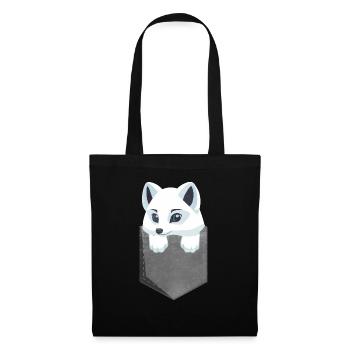 Niedliches Polarfuchs-Geschenk - Stoffbeutel - Schwarz - Vorne