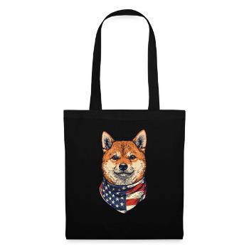 Shiba Inu - Stoffbeutel - Schwarz - Vorne