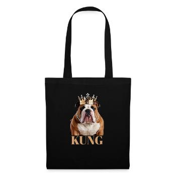 Bulldog König Schweden - Stoffbeutel - Schwarz - Vorne
