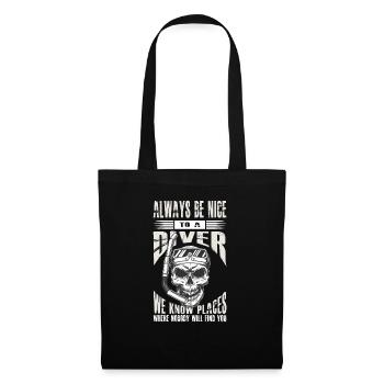 Snorkeling Skull Be Nice To a Diver - Tote Bag - black - Front
