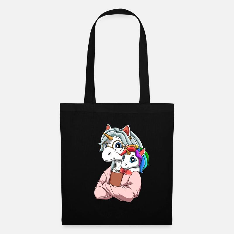 Grandma Unicorn - Großmutter Enkelin Enkelin - Stoffbeutel - Schwarz