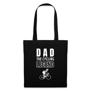 Vater Papa Fahrrad Legende Shirt - Stoffbeutel - Schwarz - Vorne
