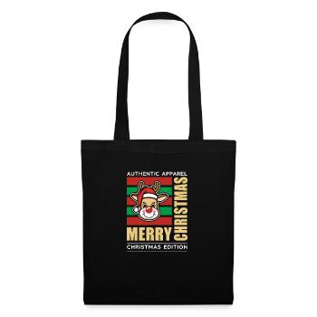 Merry Christmas - Stoffbeutel - Schwarz - Vorne