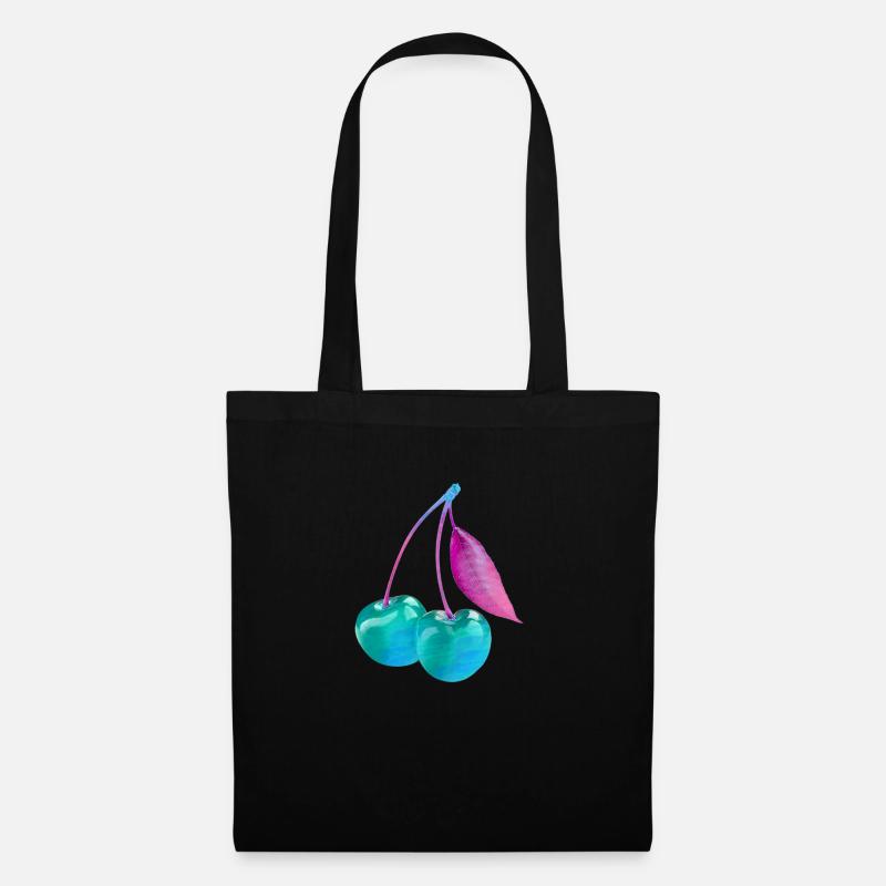 kirsche,cherrie,graffiti,blau,malerei,pop-art - Stoffbeutel - Schwarz