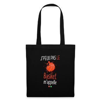 J'peux pas le basket m'appelle - Sac en tissu - noir - Devant