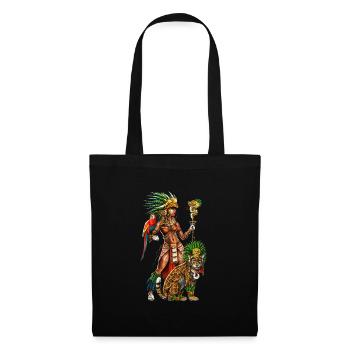 Aztec Jaguar Warrior Woman - Tote Bag - black - Front