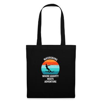 Ski nautique, ski nautique, skieurs nautiques - Sac en tissu - noir - Devant