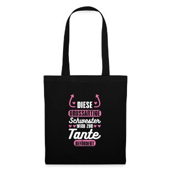 Tante Familie Schwester Geschenk - Stoffbeutel - Schwarz - Vorne