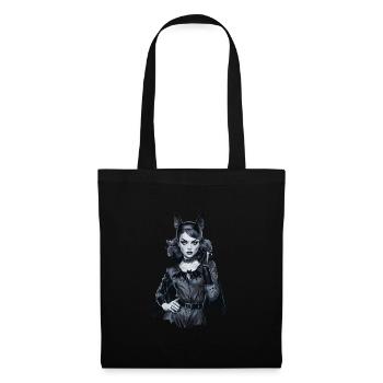Retro Style Bat-themed Gothic für Gothik Fans - Stoffbeutel - Schwarz - Vorne