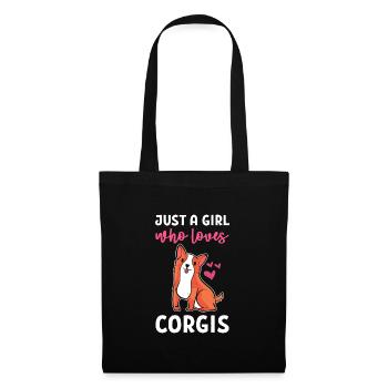Corgi - Sac en tissu - noir - Devant