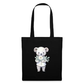 Cute & cute koala with bouquet of flowers - Tote Bag - black - Front