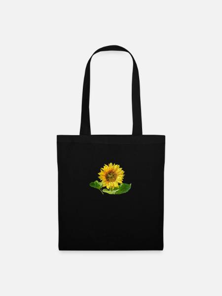 Sonnenblume - Stoffbeutel - Schwarz
