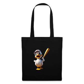 Dessin animé de baseball batteur de canard - Sac en tissu - noir - Devant