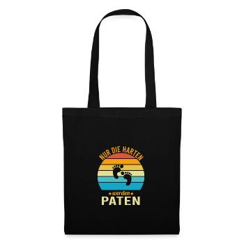 Taufpate Pate Patenonkel - Stoffbeutel - Schwarz - Vorne