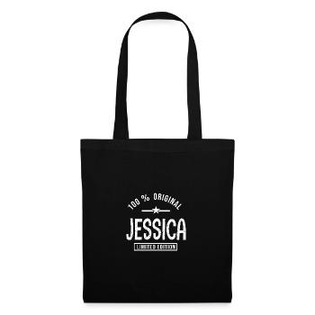 Jessica Benutzerdefiniertes Shirt Mädchen Jessica - Stoffbeutel - Schwarz - Vorne