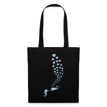 Plongeur sirène d'amour - Sac en tissu - noir - Devant