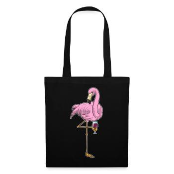 Flamingo Rotwein - Stoffbeutel - Schwarz - Vorne