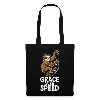 Bouldern Motivation – Grace Over Speed Geschenk - Stoffbeutel - Schwarz - Vorne