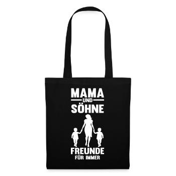 Mama Und Söhne Beste Freunde - Stoffbeutel - Schwarz - Vorne