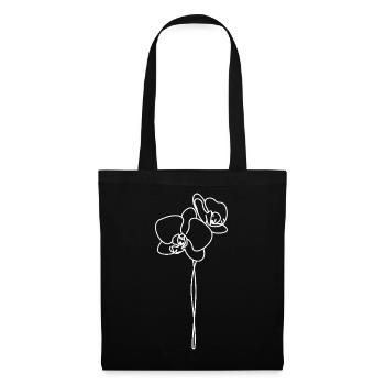 Floral Line Drawing White - Tote Bag - black - Front