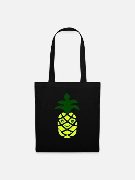 Ananas - Stoffbeutel - Schwarz