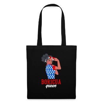 Boricua Reine Porto Rico Portoricain PortoRicain - Sac en tissu - noir - Devant