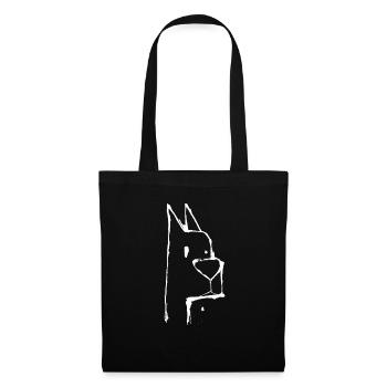 Chien de dessin animé mignon 04 blanc - Sac en tissu - noir - Devant