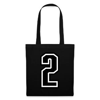 2 - Numéro 2 - Numéro de maillot bicolore changement de couleur - Sac en tissu - noir - Devant