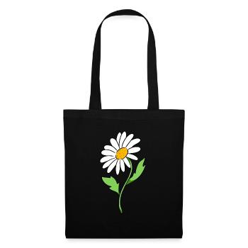 Marguerites - Sac en tissu - noir - Devant