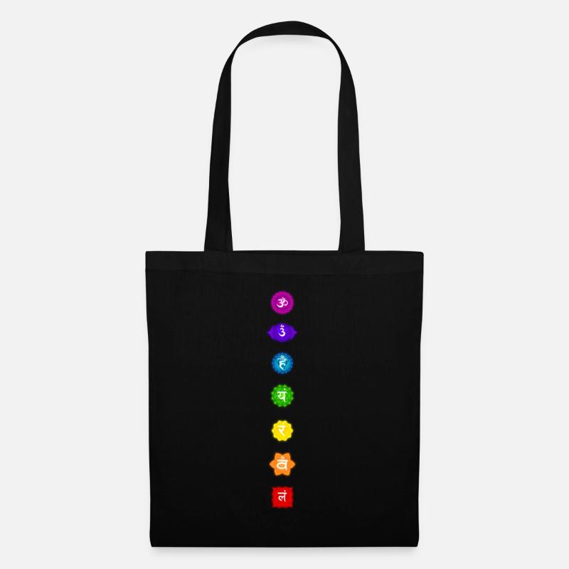 Chakras - glow - Tote Bag - black