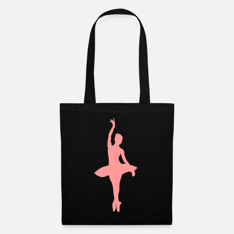 ballarina rosa Ballett Tänzerin - Stoffbeutel - Schwarz