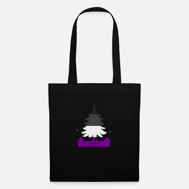 Asexuell Weihnachtsbaum LGBT Geschenk Asexuell - Stoffbeutel - Schwarz
