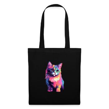 Playful colorful cat - Tote Bag - black - Front