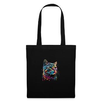 Colorful American Shorthair Cat Gaze - Stoffbeutel - Schwarz - Vorne