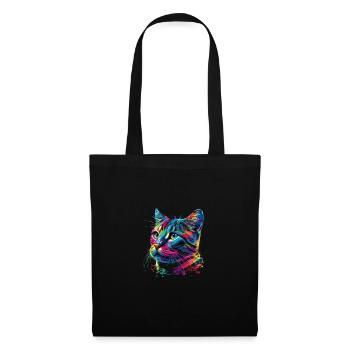 Colorful American Shorthair Cat Gaze - Stoffbeutel - Schwarz - Vorne