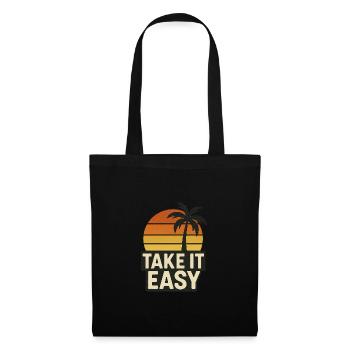 Take It Easy – Retro Sunset Vibes Shirt, Palm Tree - Tote Bag - black - Front