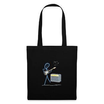 Power Guitar Stick Figure Music Amplifier Sound - Tote Bag - black - Front