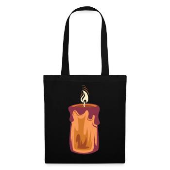 Bougie Illustration de lumière de Noël 1er Avent - Sac en tissu - noir - Devant